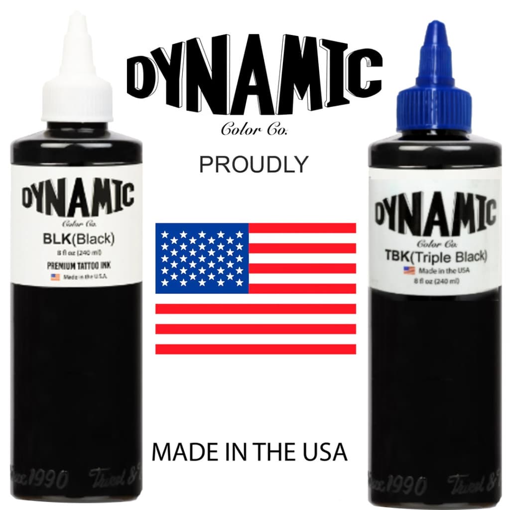 Tinta Preta Tatuagem Dynamic Ink Triple Black e Black Linha