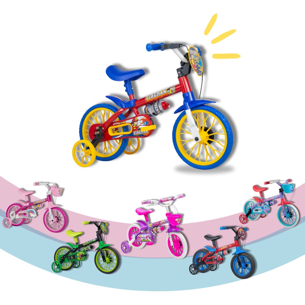 Bicicleta Bicicletinha Menino Infantil Aro 12 +3 Anos Nathor Roda Treinamento modelos diversos