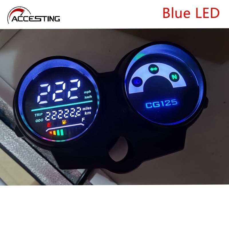 Painel Velocímetro Digital LED Azul De Motocicleta Adapta-Se À Honda CG125 2000 A 2008 , Ventilador 125 , Titan 125 2013