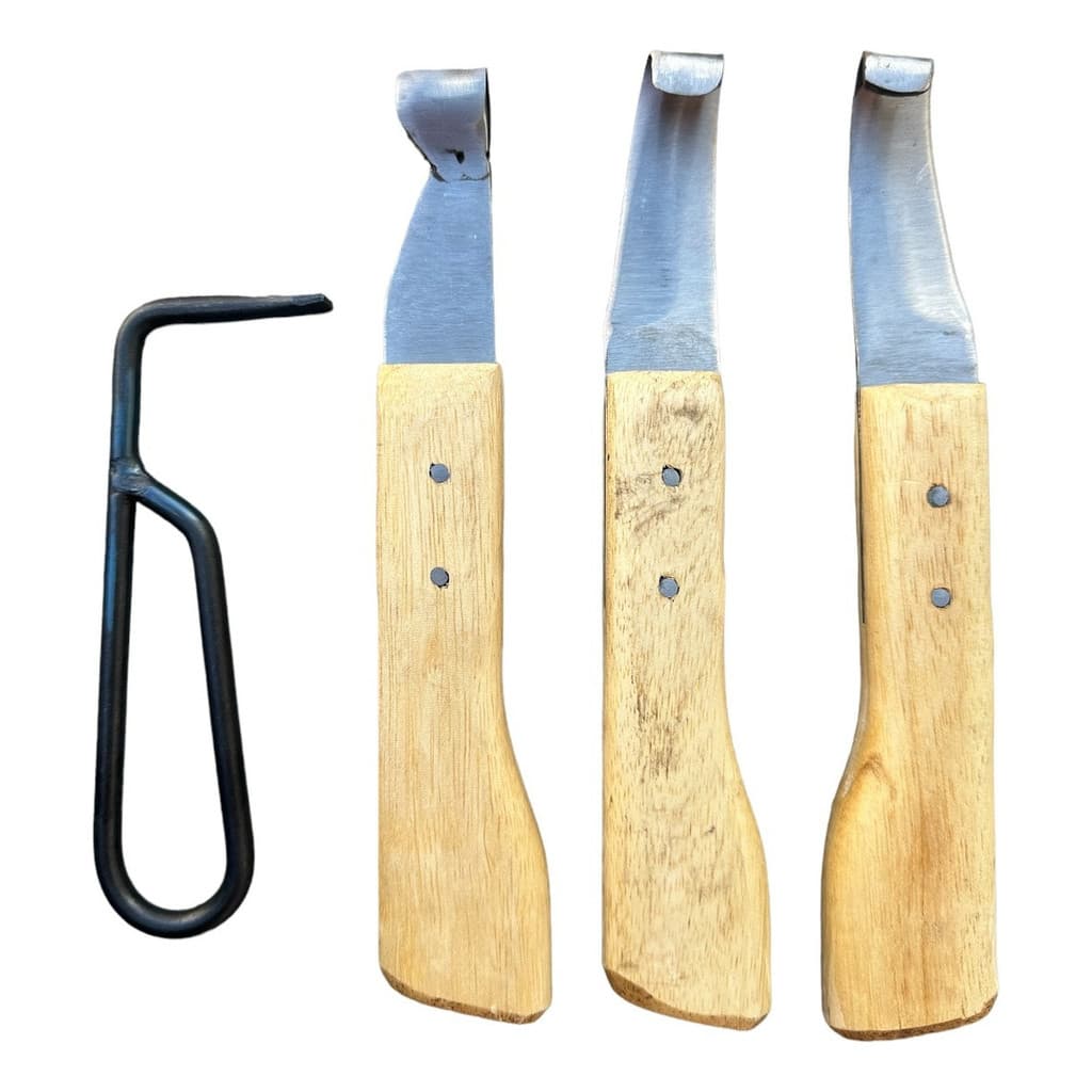 Kit Completo Com Facas De Casqueamento Rinetes Para Casco 