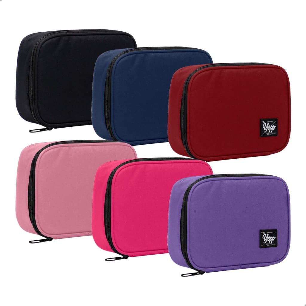 Estojo Box Escolar Grande Porta Lapis Nylon 100 Pens 22x16x6cm Laterais Estruturadas Forrado Yepp EST12041