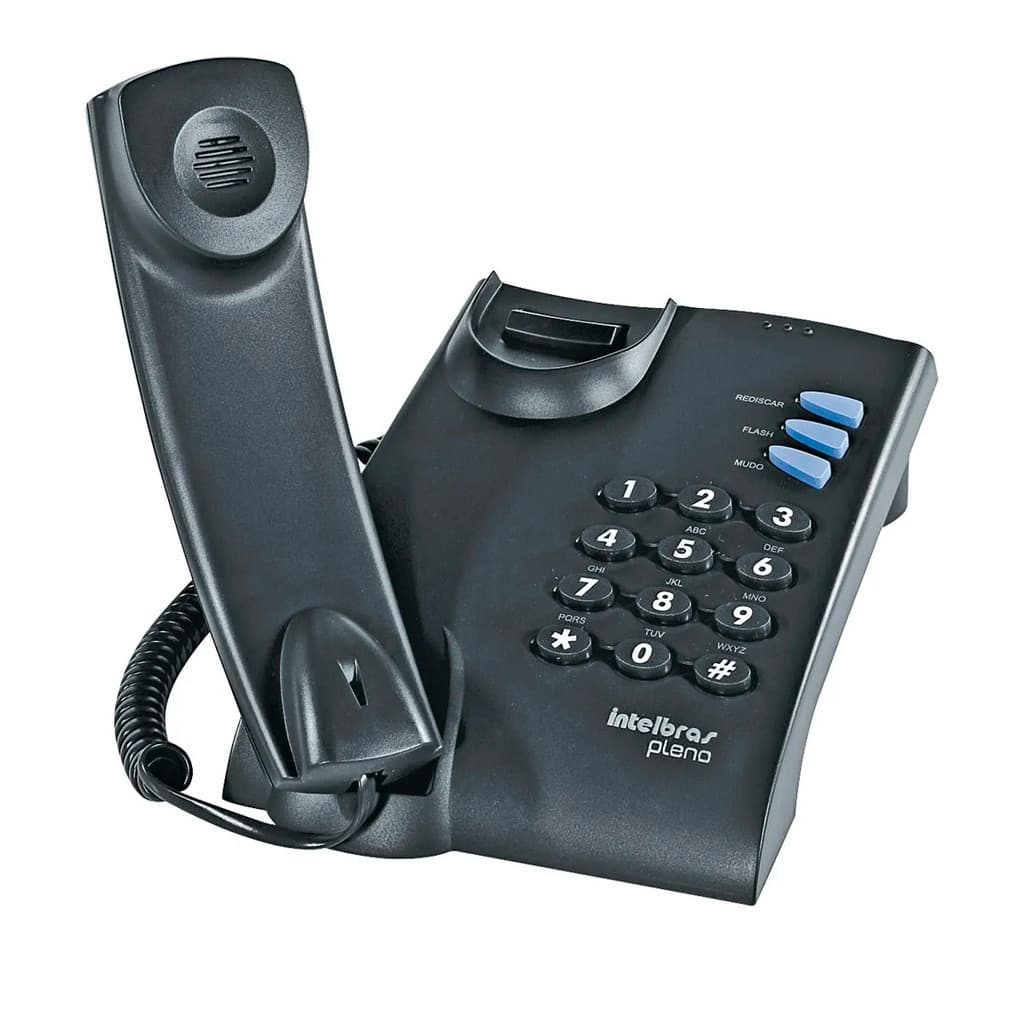 Telefone Fixo Intelbras Pleno Sem Chave de Bloqueio Grafite