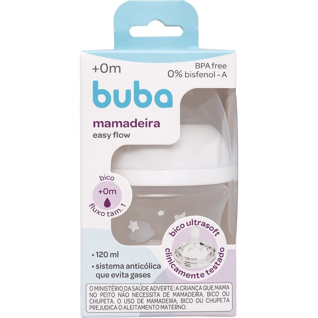 Buba Mamadeira Easy Flow Nuvem Branca 120ml