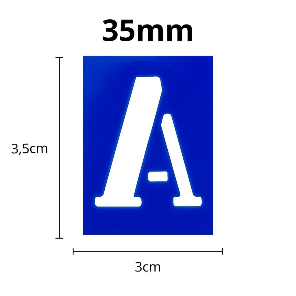 Kit Régua Letras e Números Vazados Tamanhos Material Escolar