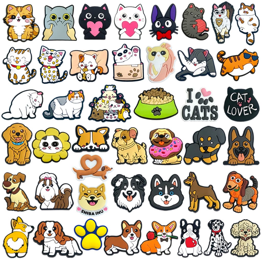 MEIDJ Encantos De Sapato Cute Pet Cats and Dogs Shoe Style 44 Acessórios De PVC Com Botão