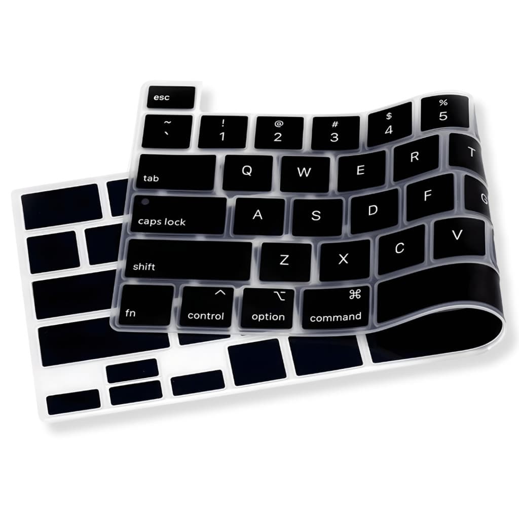 Protetor De Teclado P/ MacBook Pro 13" Polegadas  M1 M2 e Intel - Ano: 2019 Até 2022 - Modelos A2338, A2159, A2251 e A2289  - Preto