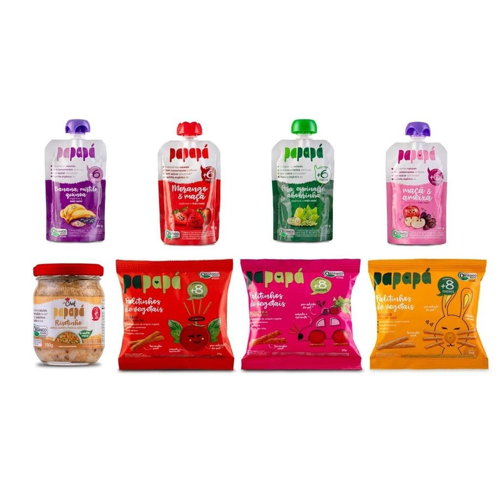 Papinhas de bebe papapa kit risotinho e palitinhos natural