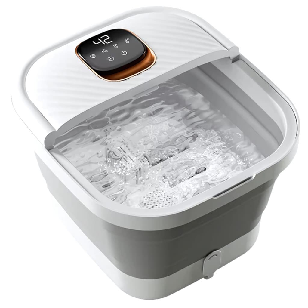 Massageador de Pes Hidromassagem Spa Dobrável Controle de Temperatura Bolhas Tela Touch