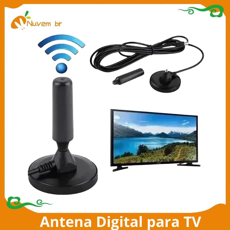 Antena Digital para TV | Imagem HD e Instalação Fácil | Alta Sensibilidade e Alcance  1.5-5 Metros