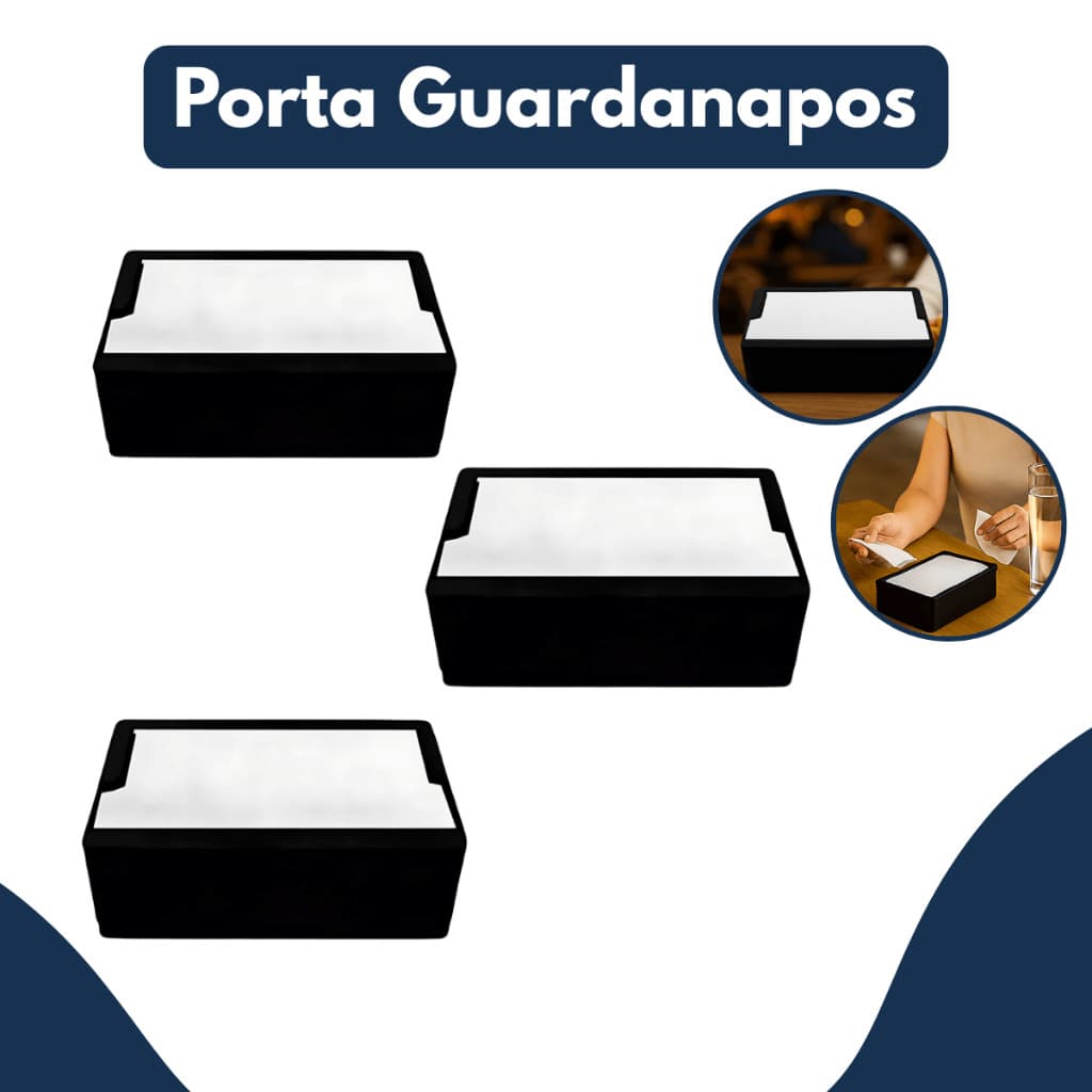 Kit 3 Porta Guardanapo Tv Modelo Horizontal Deitado - Restaurantes Bares Lanchonetes Botecos Eventos