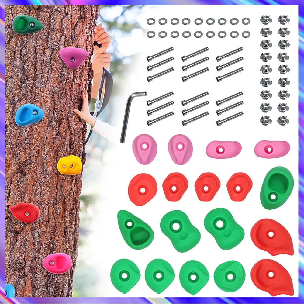 18 pçs Escalada em segura escalada, pedra divertida multicolorida escalada parede de garras para playground