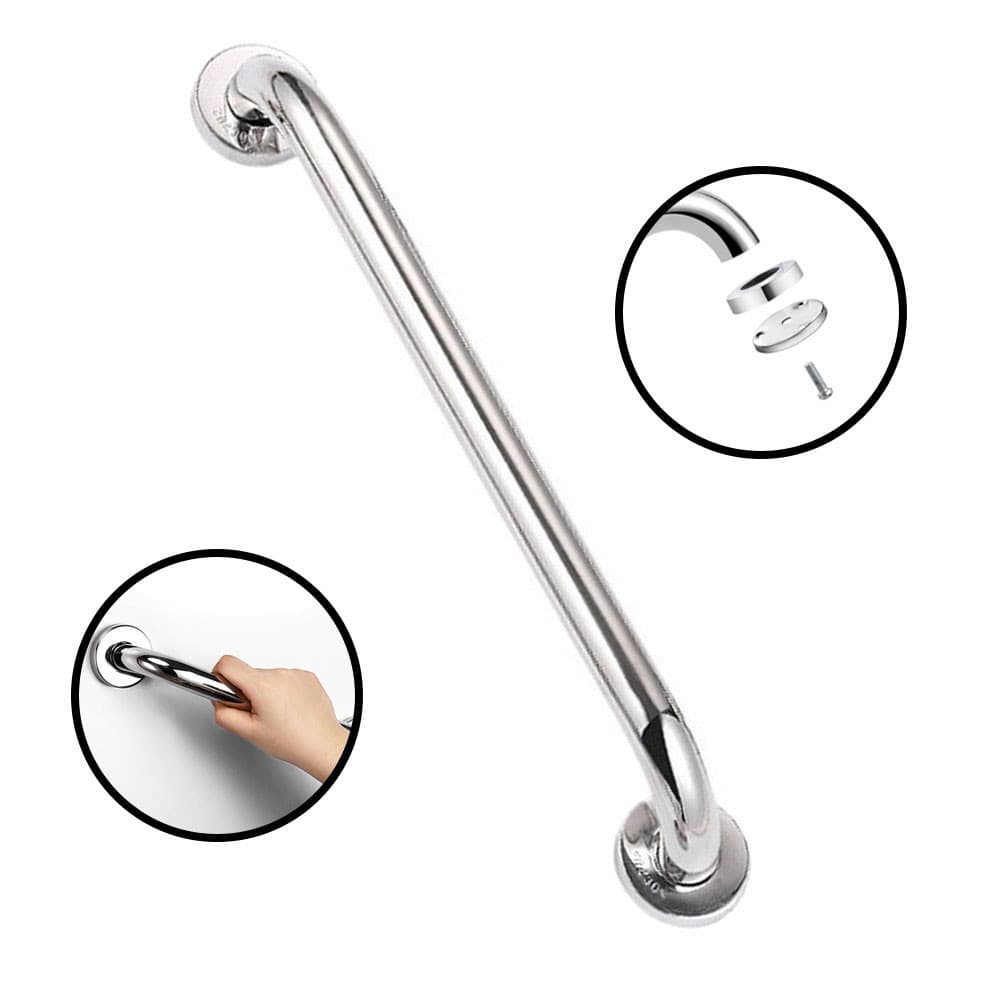 Barra Alça Apoio Corrimão Segurança Banheiro Inox Kit 60Cm Suporte Pegador Acessibilidade Idoso