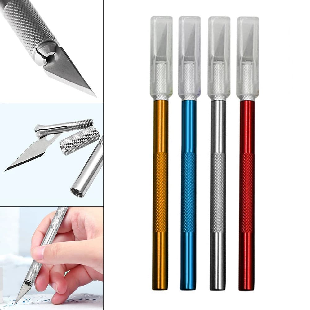 Estilete De Precisão Bisturi Corte C/ 5 Laminas Profissional