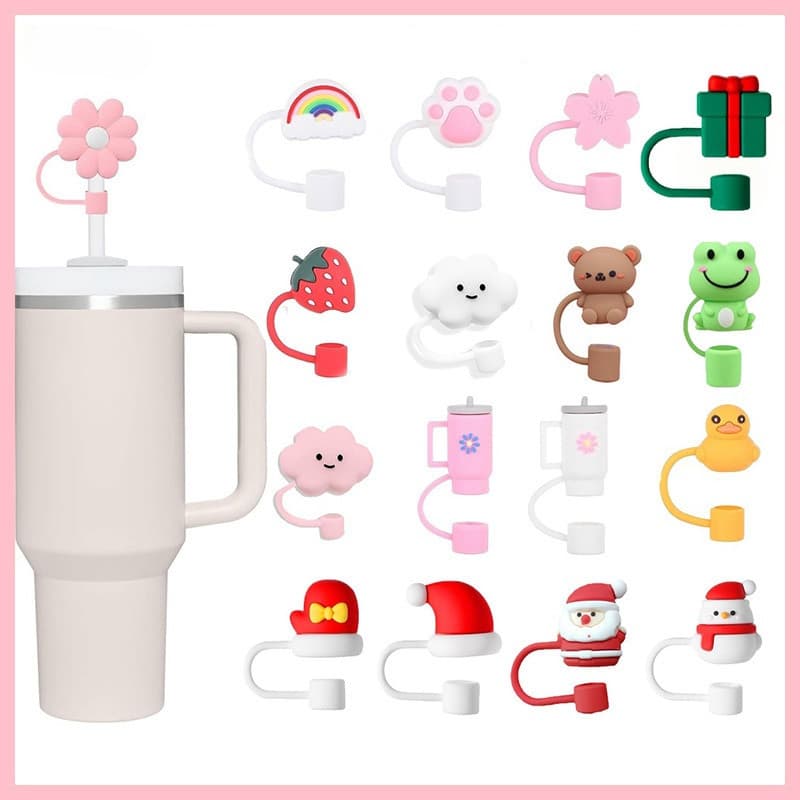 Protetor de Canudo Fofo de Silicone, Antipoeira e Reutilizável para Stanley 30&40oz