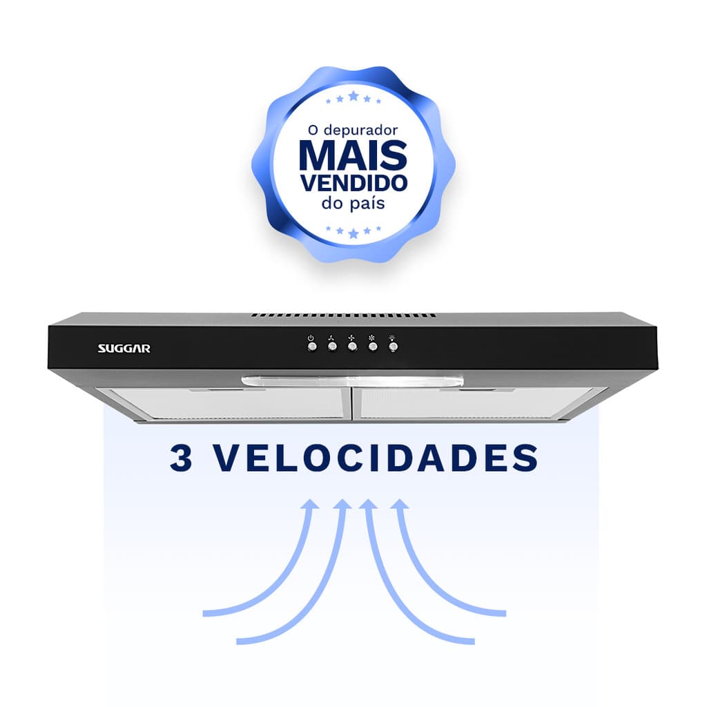 Depurador Exaustor Slim 60Cm Preto DPS161PT Suggar 127V
