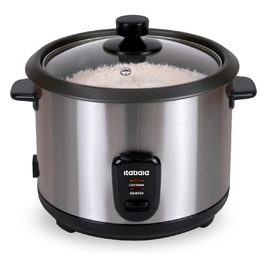 Panela de Arroz Elétrica Midi Itatiaia 1,5l 500w Inox Preto