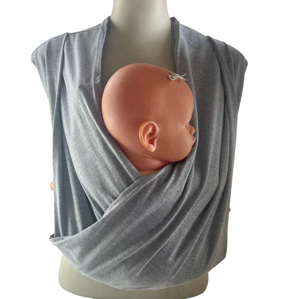 Wrap Sling de Vestir para Carregar Bebês - Cinza Claro
