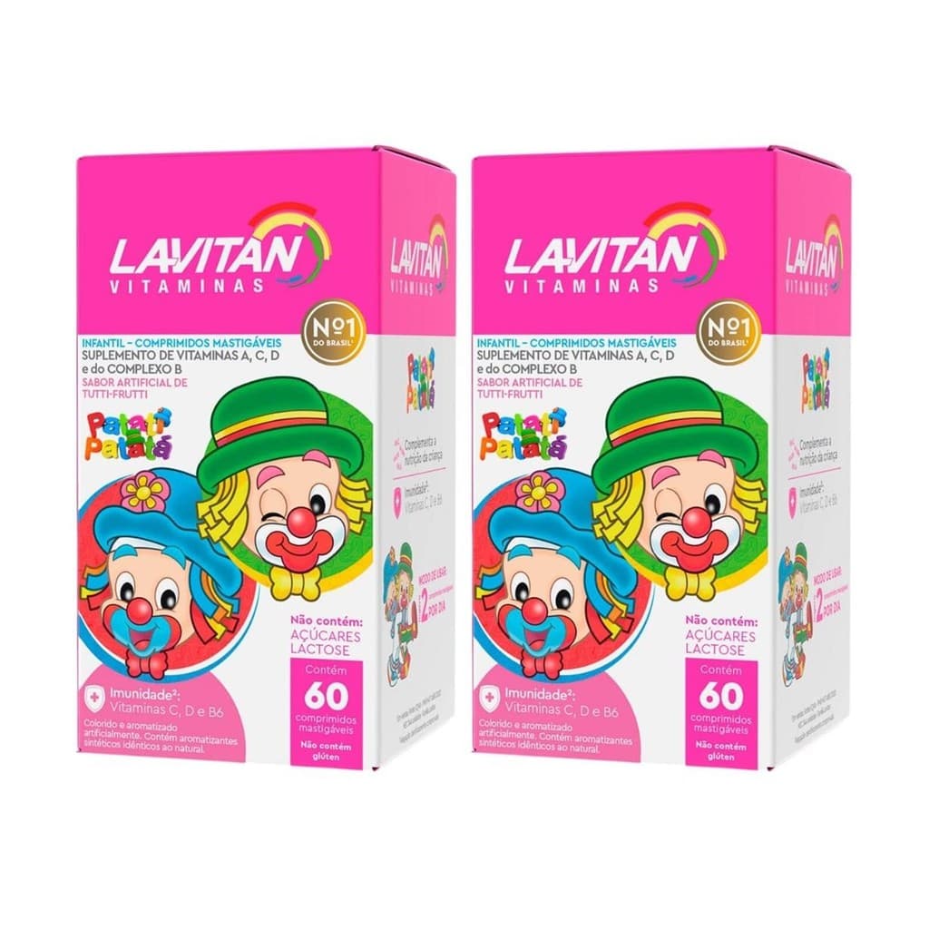 Kit Lavitan Kids Patati Patatá Tutti-Frutti C/ 2Un De 60 Cpr