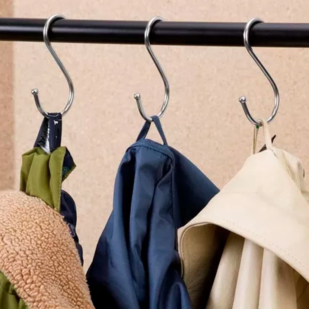 Kit 10 a 30 Ganchos Multiuso Em Formato S Organizador Banheiro Cozinha Quarto