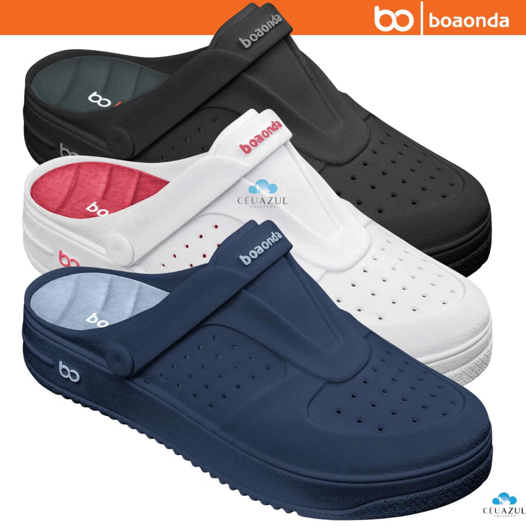 Chinelo Clog Feminino Urban Boaonda Ortopédica Palmilha Removível Esporão Fascite