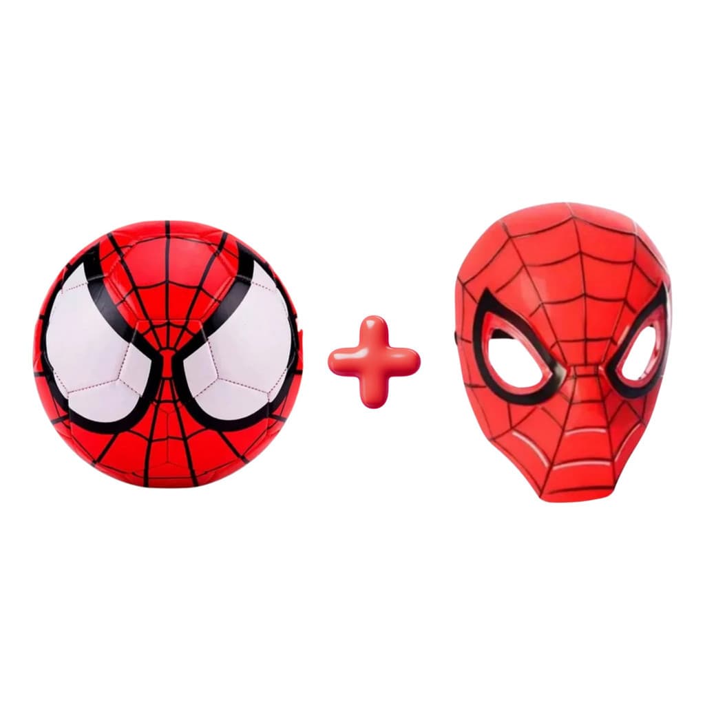 Kit Bola De Futebol Homem Aranha + Mascara Spider Man Avenge