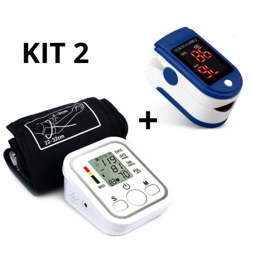 KIT Medidor de Pressão + Medidor de Pulso Oximetro