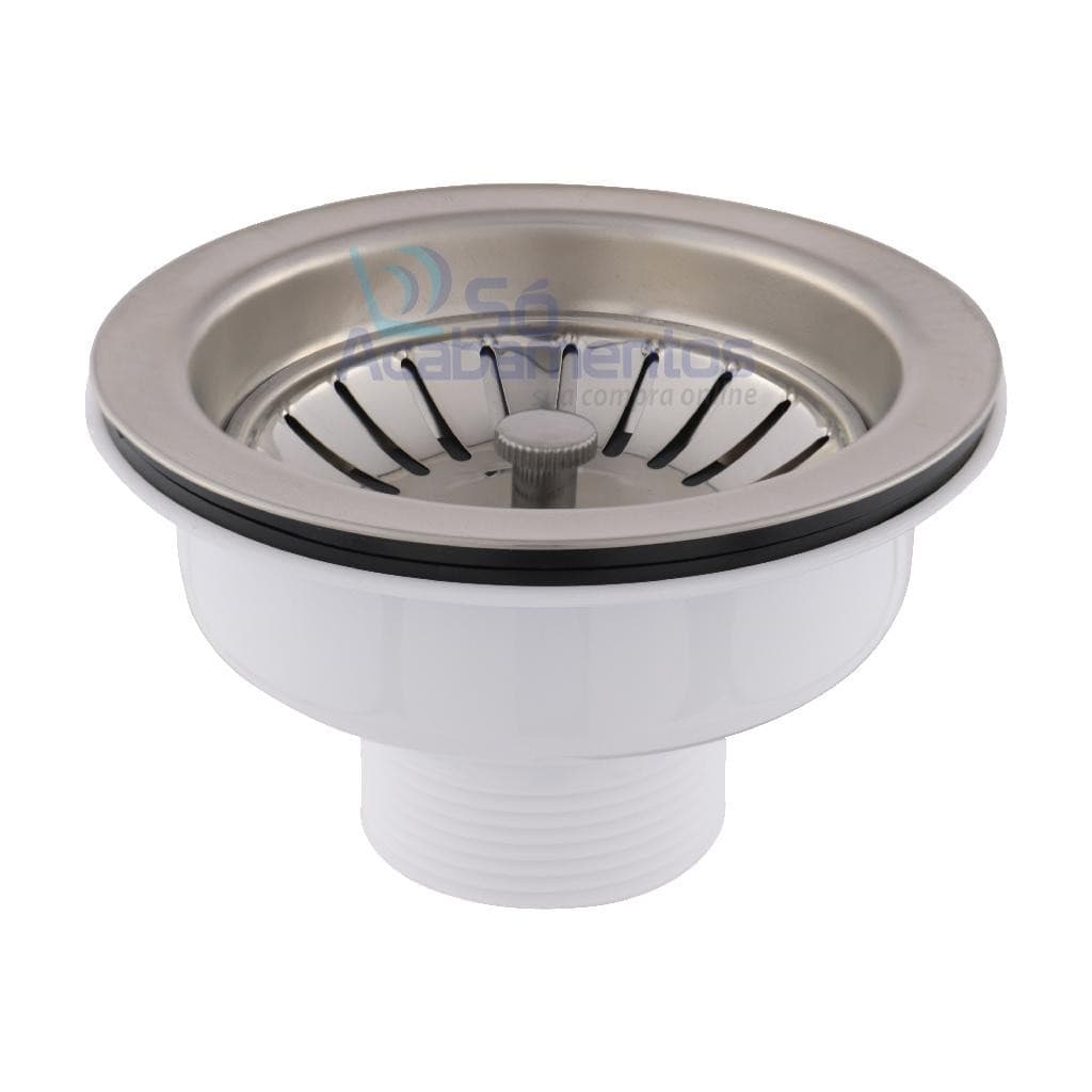 Válvula Americana Inox Cuba Pia Cozinha 4.1/2 Pino Metálico 