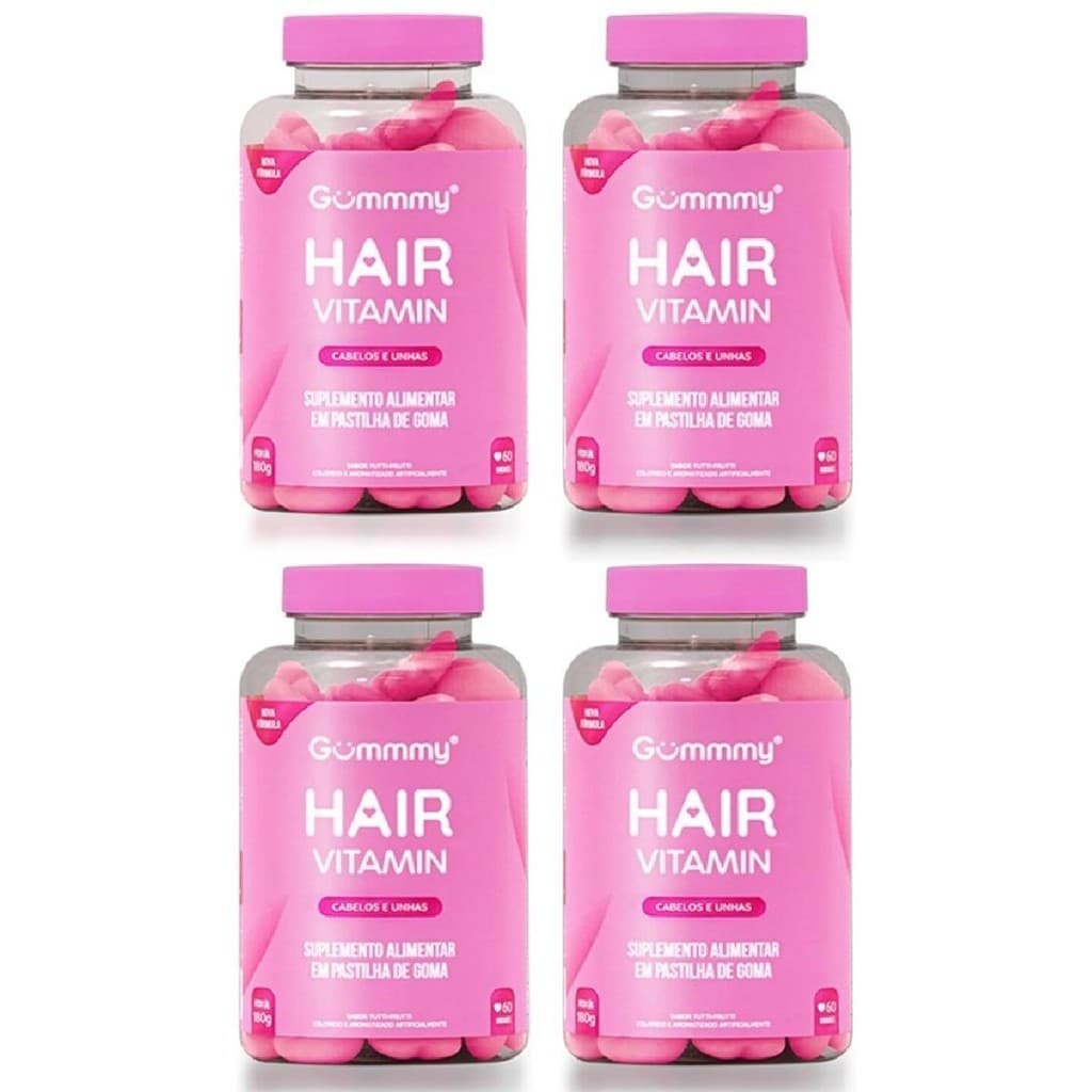 Kit Gummy Hair Vitamin Tutti-Frutti C/ 4Un De 60 Pastilhas