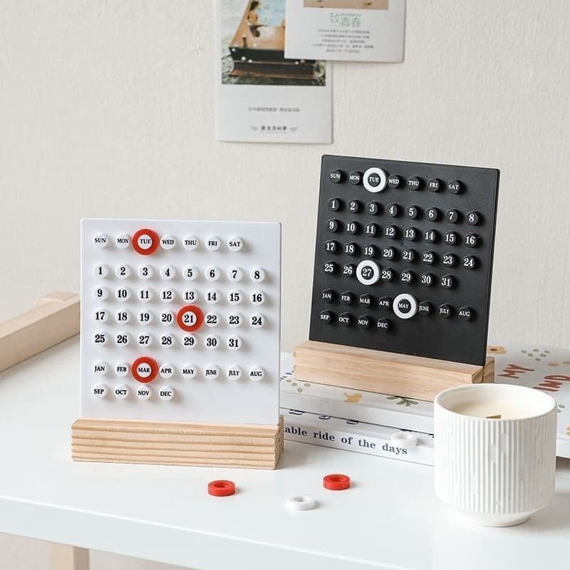 Calendário Criativo Decorativo Personalizado Preto Ou Branco Para Mesa Multiuso