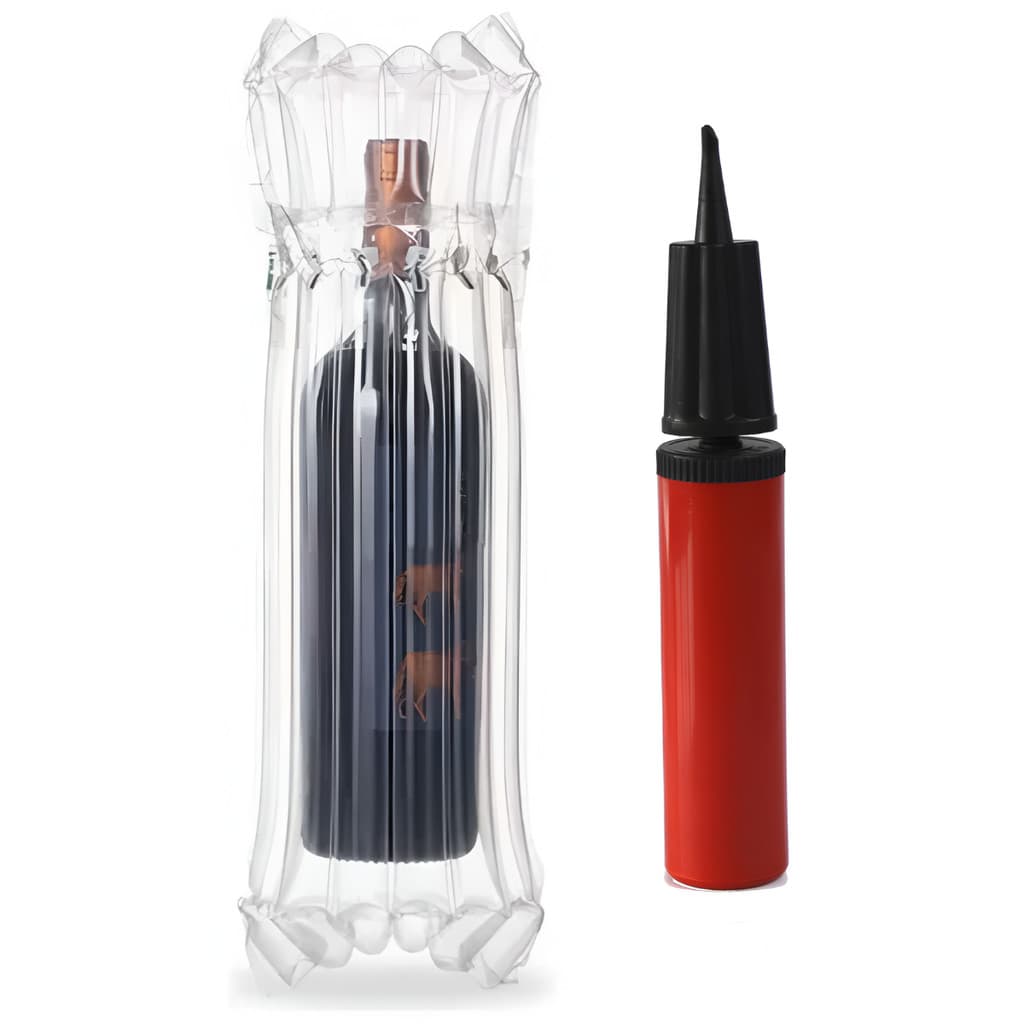 Kit Com 12 Unidades Protetor Garrafa+1 Und Bomba Ar Para Inflar Protege Bebidas Viagem Longa