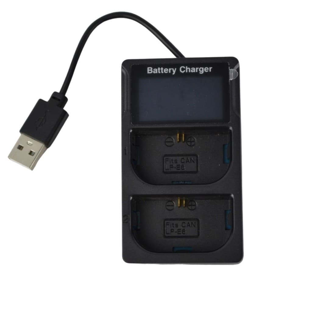 Carregador para Bateria Canon LP-E6 Compacto e de Carregamento Rápido