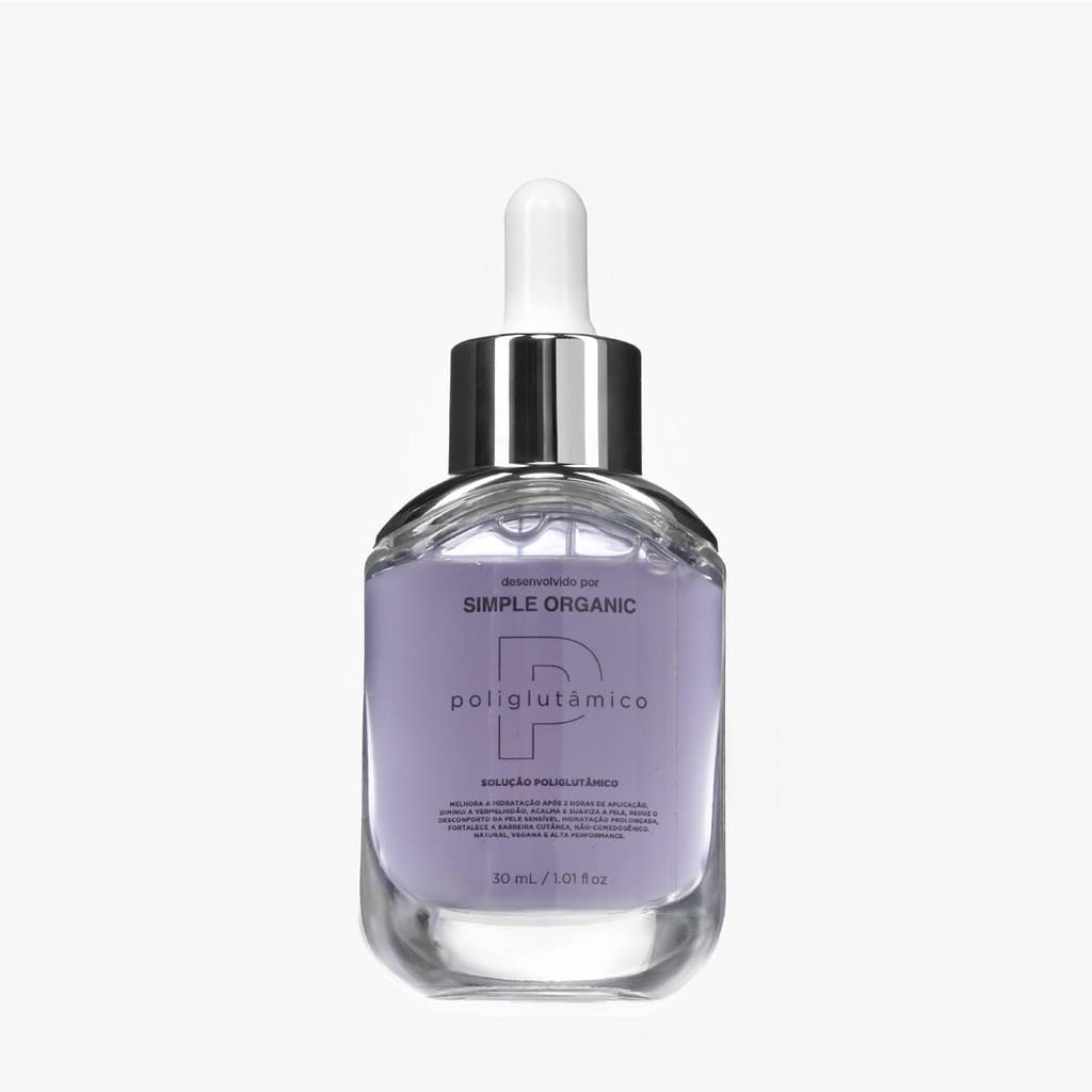 Sérum Facial Hidratante Solução Poliglutâmico Pele 200x mais hidratada Simple Organic
