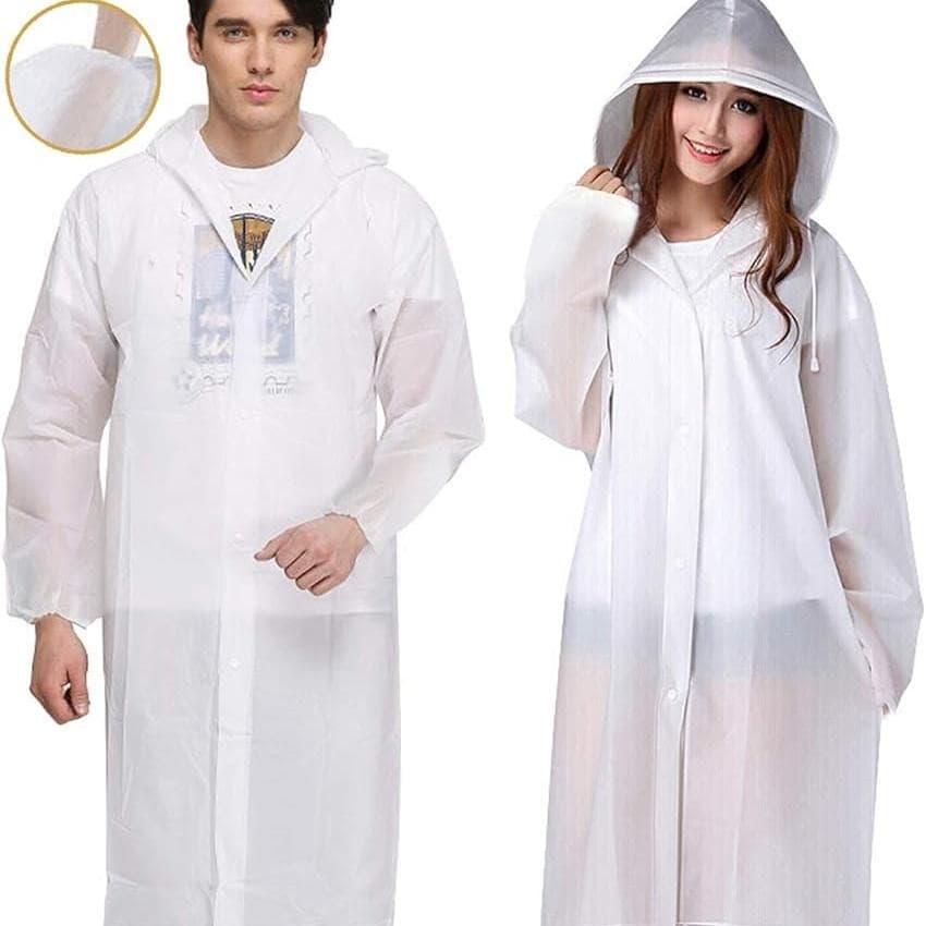 capa chuva com Gabardina grossa e comprida transparente reforçada reutilizável