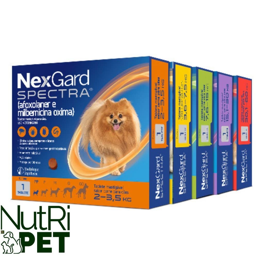 Nexgard SPECTRA  Antipulgas e Carrapatos 2,3Kg a 60Kg