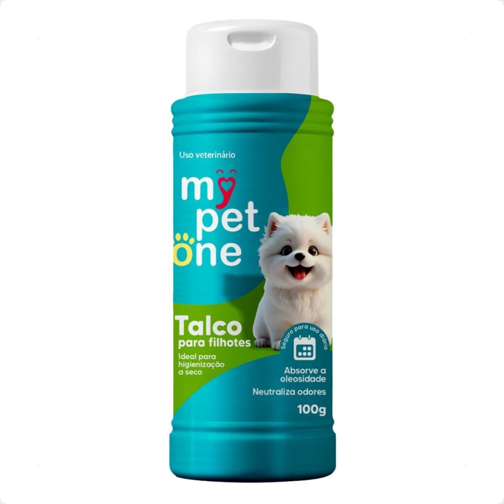 Talco Higiênico Perfumado Para Cães Filhotes Mypetone - 100g