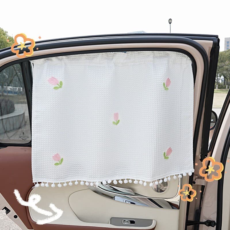 Cortinas De Proteção Solar Criativas E Fofas De Verão Iluminam O Bebê Do Calor Com Janela De Carro Para Veículo