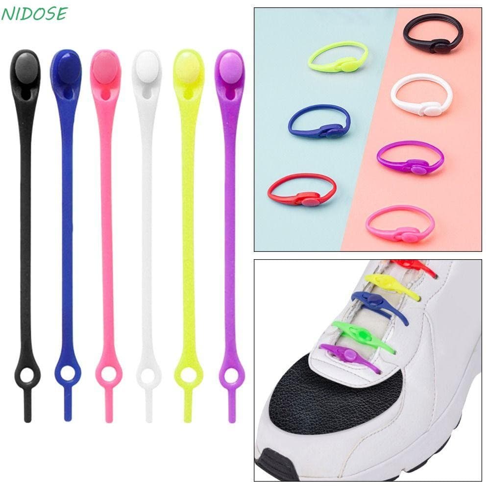 NIDOSE 12 Pçs/set Cadarço Stretch , Cadarços Elásticos De Silicone Para Tênis , Faixas De Sapato Pessoas Preguiçosas