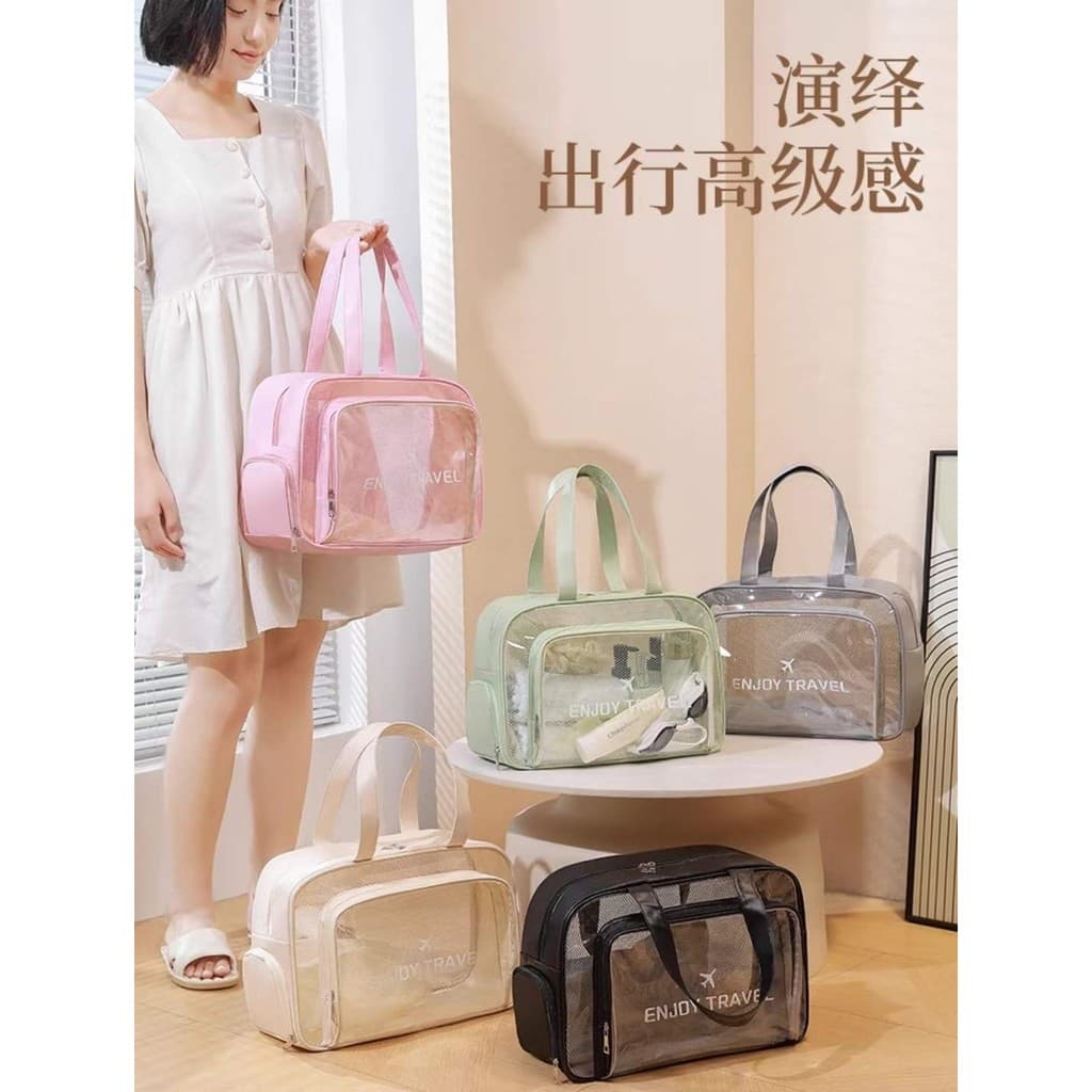 Bolsa necessaire transparente impermeável para praia piscina ou organização de bagagem Yobel.Loja