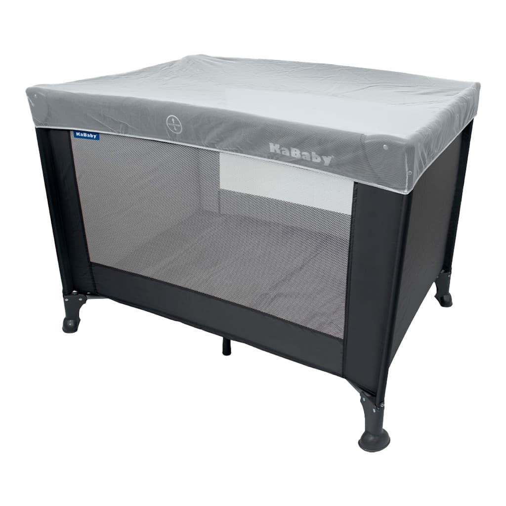 Berço Portátil Infantil Cercado Desmontável Com Mosquiteiro Adventure Cinza Kababy