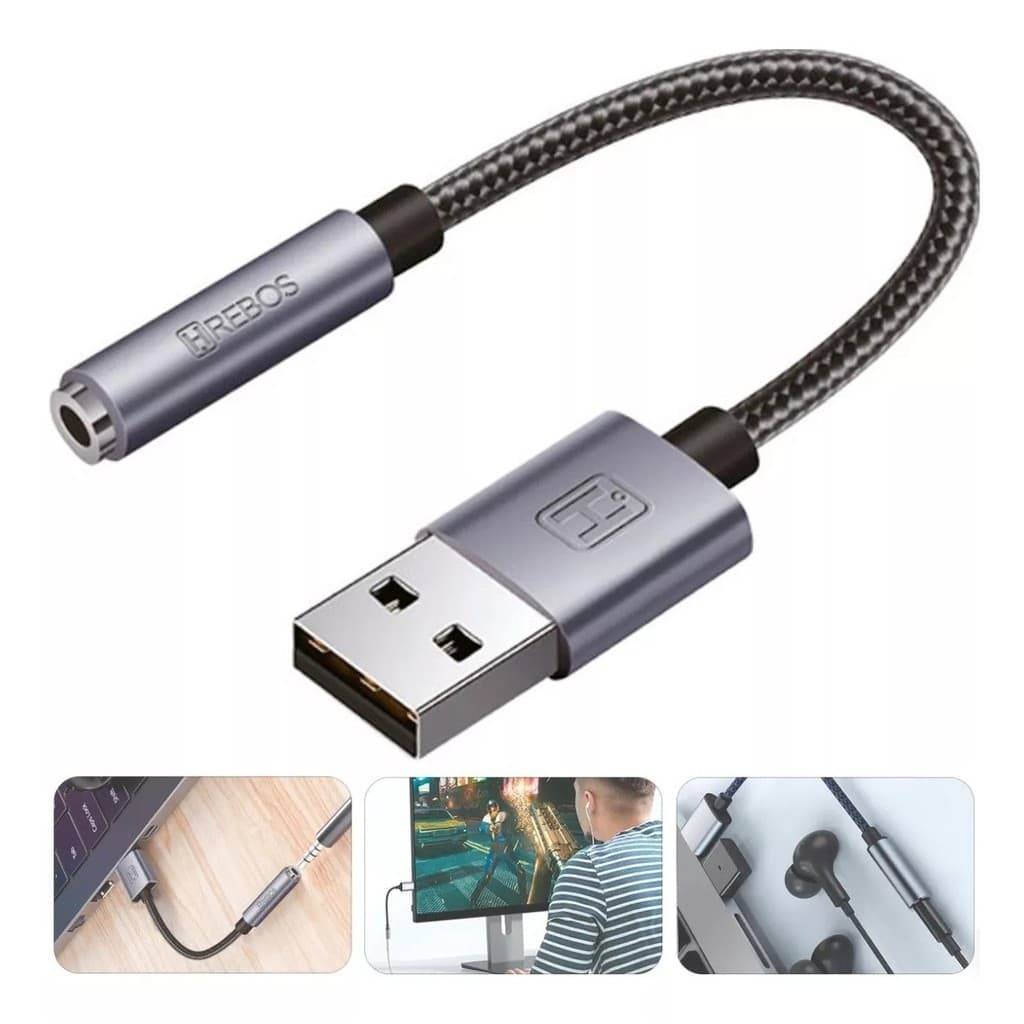 Placa De Som Adaptador Usb P2 Fone Microfone Pc Notebook