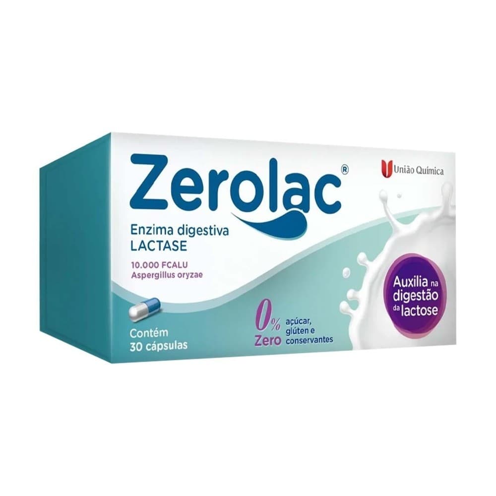 Zerolac Enzima Lactase 10.000 30 Caps Original Zero Açucar