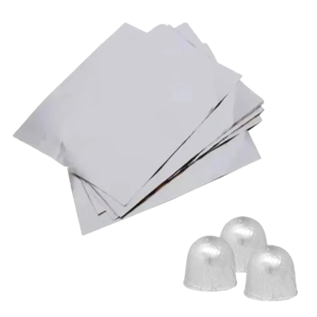 papel chumbo 7,8x7,8cm para mini bombom com 300und prata Embale