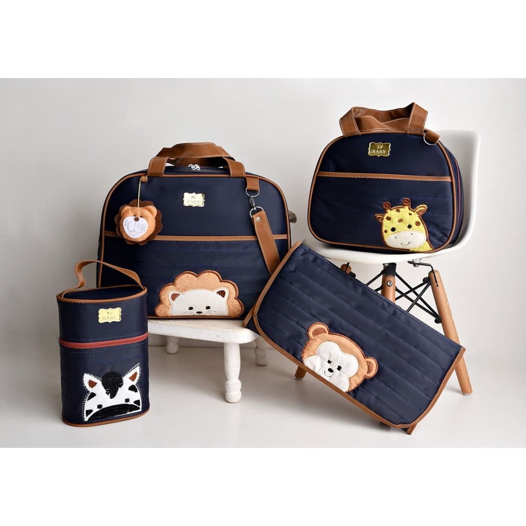 Kit Bolsas de Bebê Maternidade Família Bichinhos