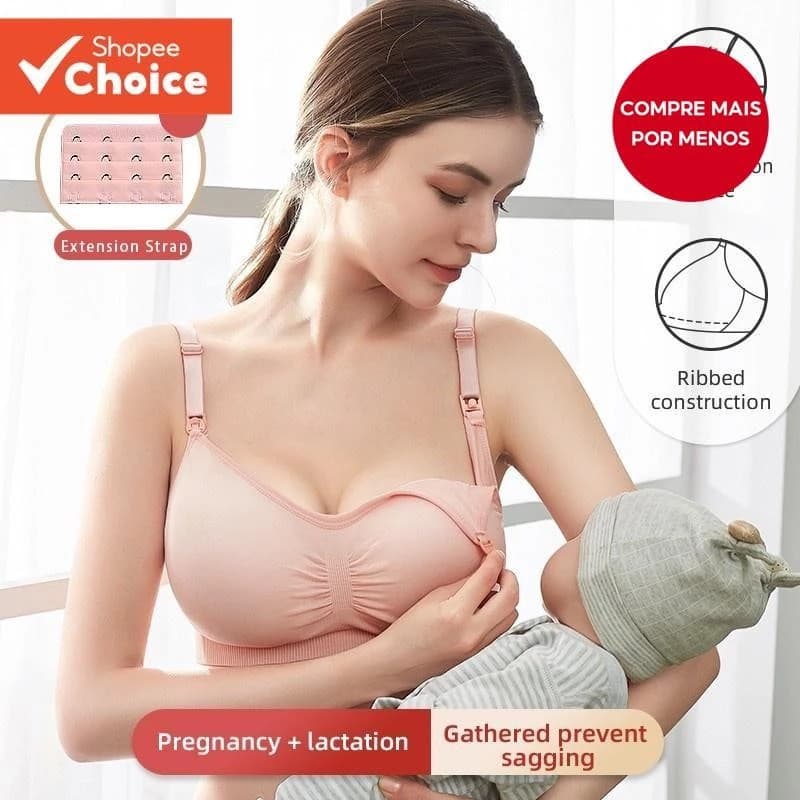 Sutiã Maternidade Sem Fio - Respirável e Confortável para Gravidez e Amamentação