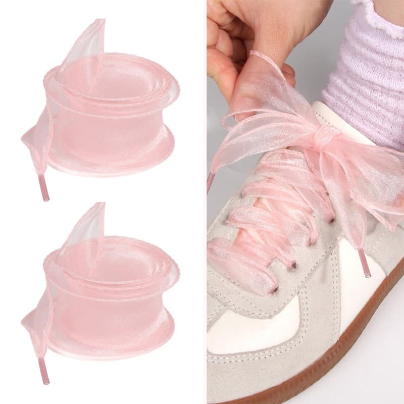 Multiuso 3 5cm Largura Cadarços Tule Pura Organza Cordas Sapato Para Substituição Embalagem Projeto
