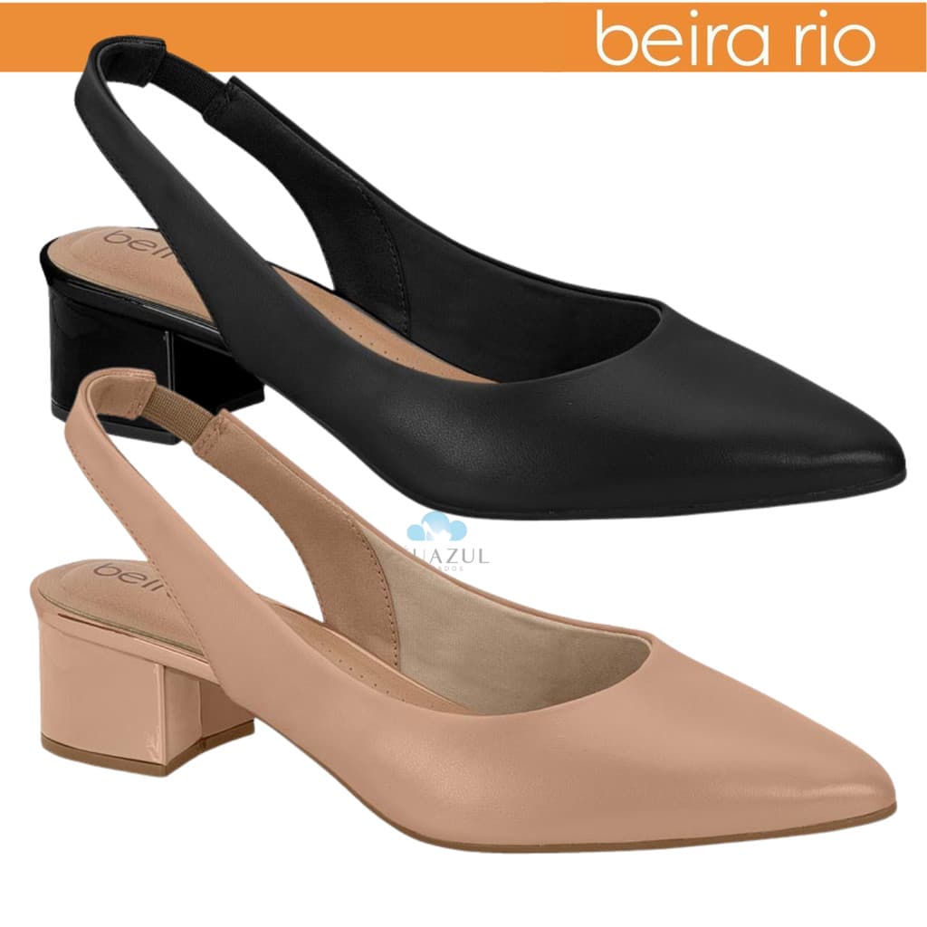 Scarpin Beira Rio Feminino Salto Bloco Elegante Confortável 