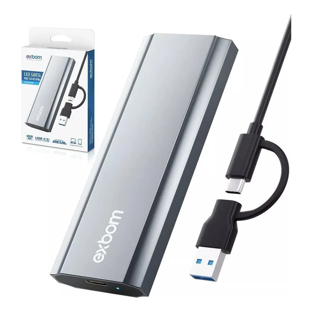 Case Para Ssd Nvme M.2 2280 Pcie M-key Usb Tipo-c E Usb 3.1