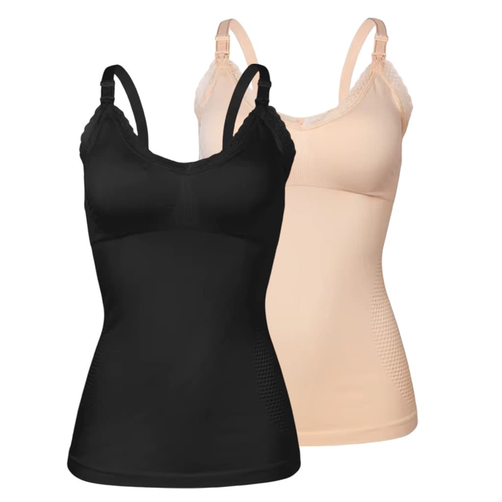 KIT 2 Regata De Amamentação Blusa Maternidade Bojo Removível Liso