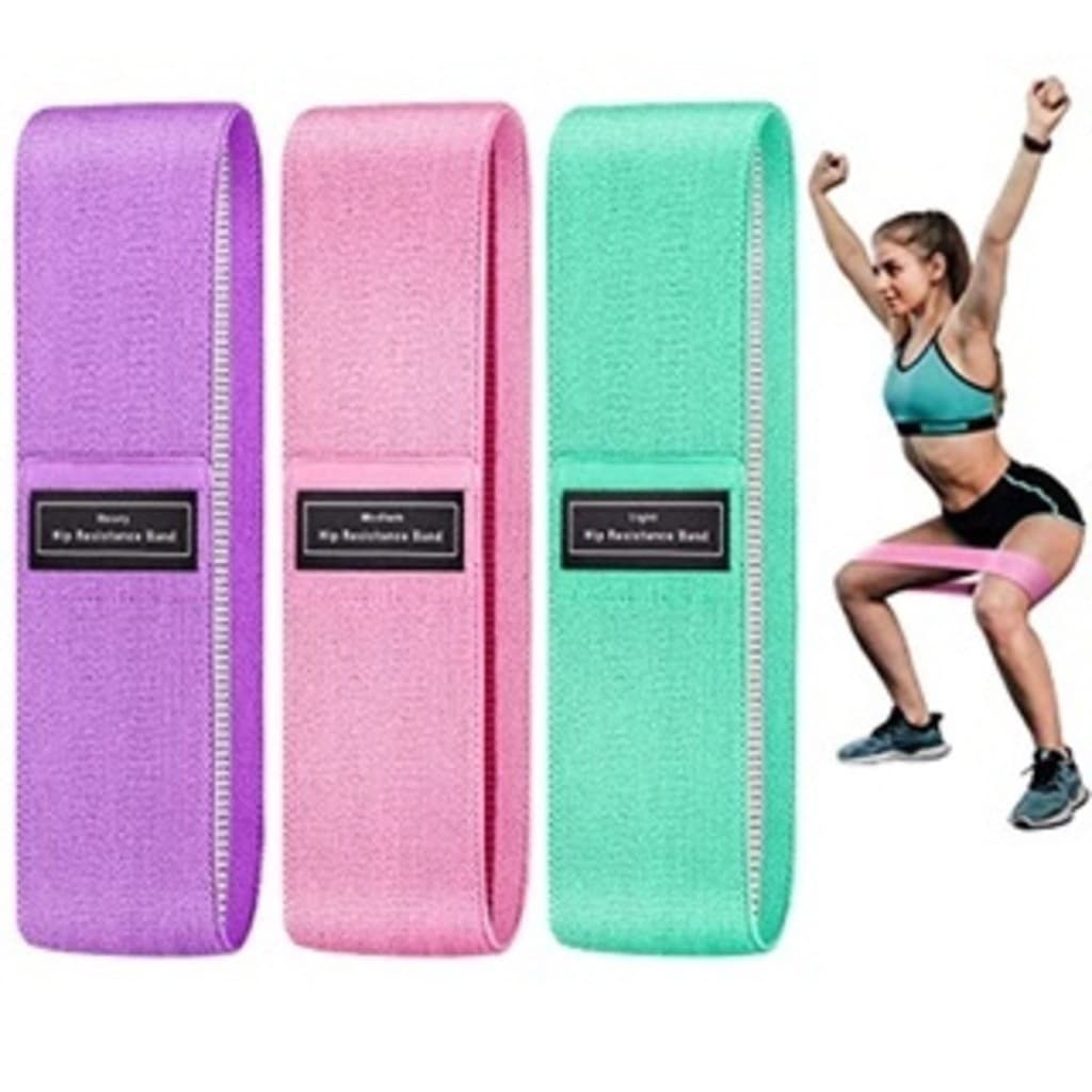 Kit 3 Faixas Elásticas De Exercício Hip Resistance Bands Para Malhar em Casa