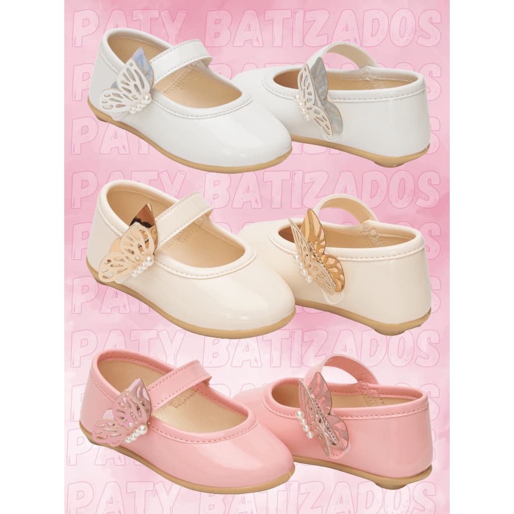 Sapatilha Infantil Bebê Borboleta Jardim Encantado Pimpolho - 16 ao 21